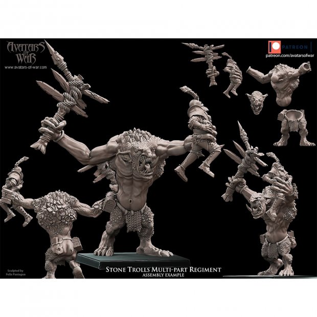 Stone Trolls Multi-part Figure (Unpainted)