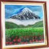Painting "Mountain and Poppy Field": oil pastel
