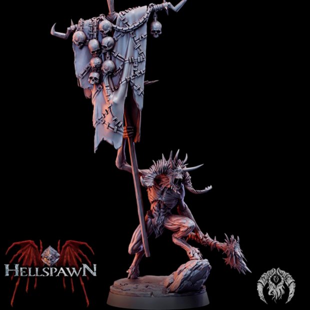The Standard-bearer of the Abyss from the Vanguard of Devils Figure (Unpainted)