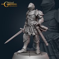 Knight in a closed helmet with a sword Figure (Unpainted)