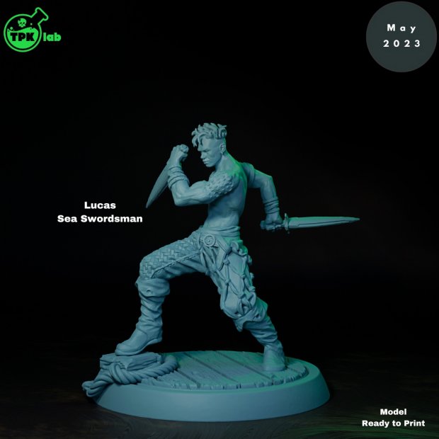 Lucas Sea Swordsman Figure (Unpainted)