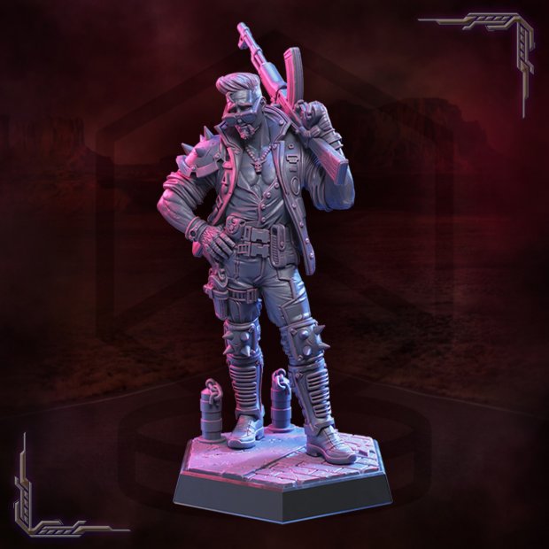 Tom Smoker, biker gunslinger Figure (Unpainted)