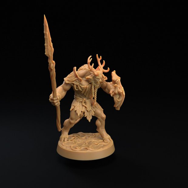 MooseMan guard with a spear Figure (Unpainted)