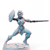 Shiela with sword and shield Figure (Unpainted)