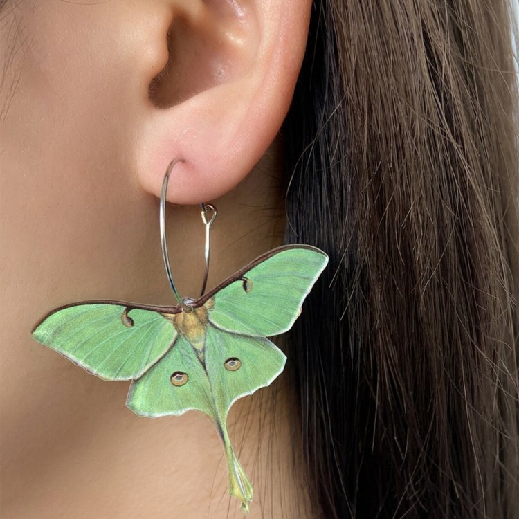 Luna Moth Drop Earrings