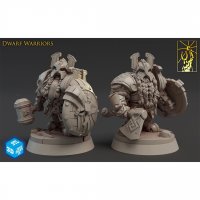 Strong dwarven warriors in helmets Figure (Unpainted)