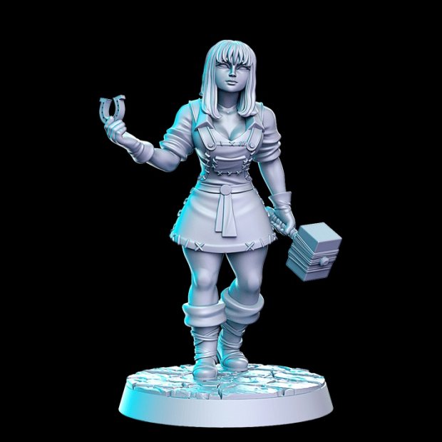 Branda Female Blacksmith Figure (Unpainted)