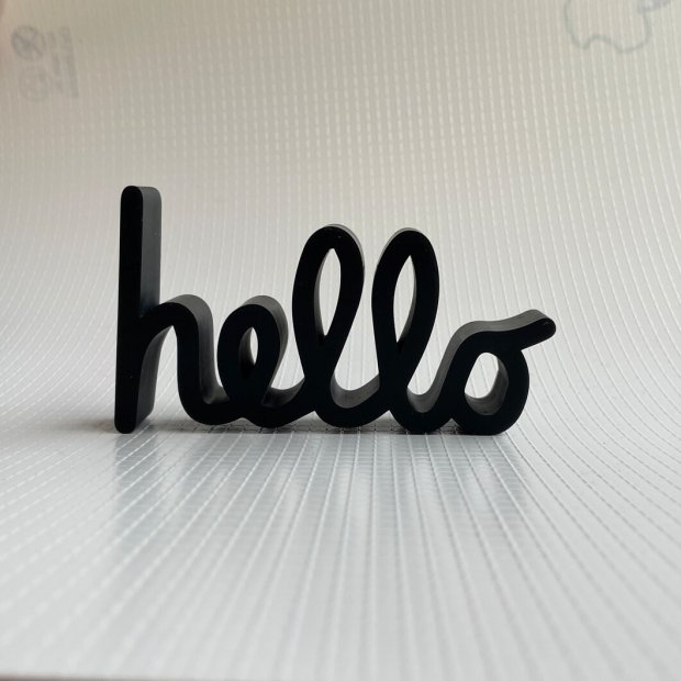 Hello Sign Model Stand