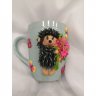 Hedgehog With Flowers V.2 Mug With Decor