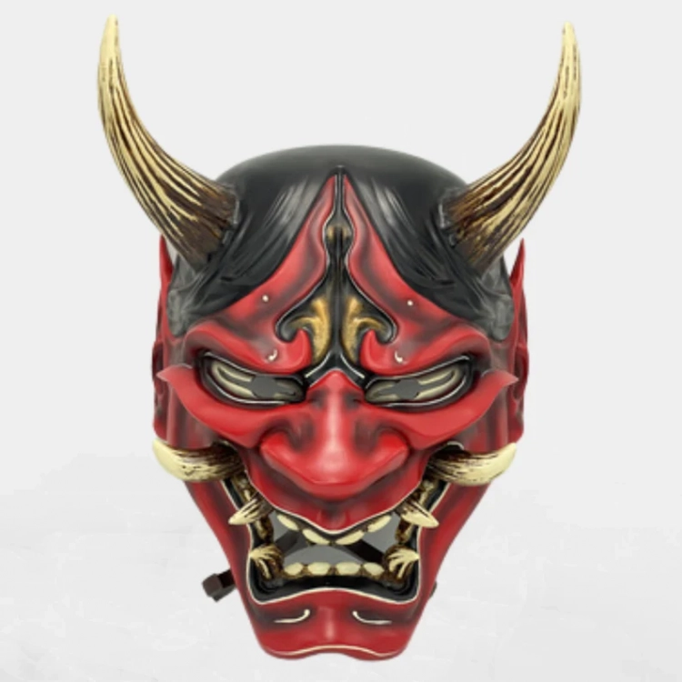 Red Oni Samurai Cosplay Mask