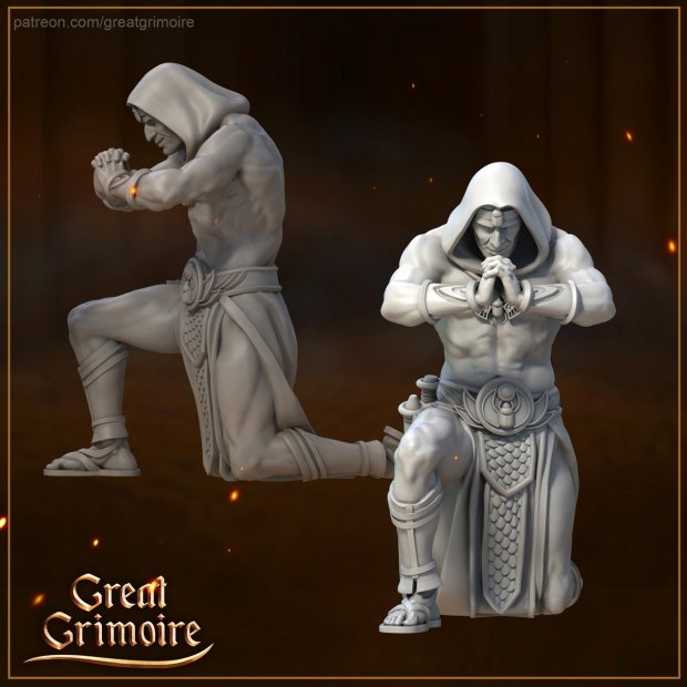 Egyptian priest at prayer Figure (Unpainted)