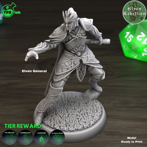 Elven General Figure (Unpainted)