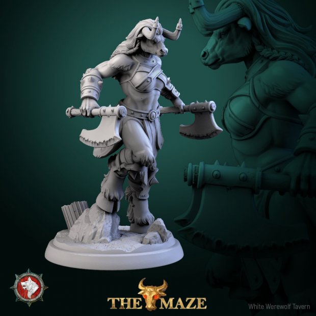 Female Minotaur Figure (Unpainted)