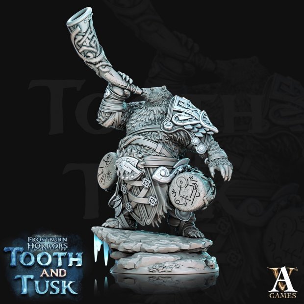 Trumpeting Bear Figure (Unpainted)