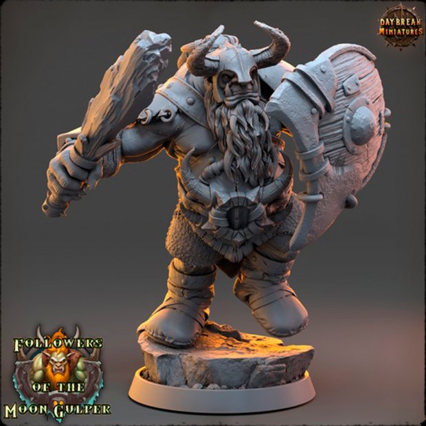 Krombag the Destroyer, an Ogre Warrior Figure (Unpainted)