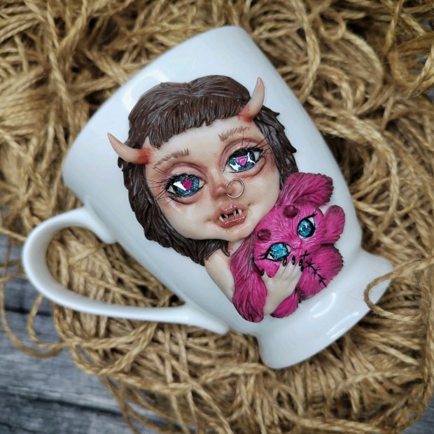 Demon girl Mug With Decor
