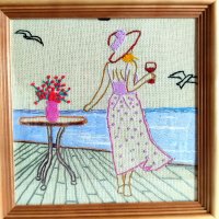 "Summer Idyll by the Sea" — Satin-Stitch Embroidery