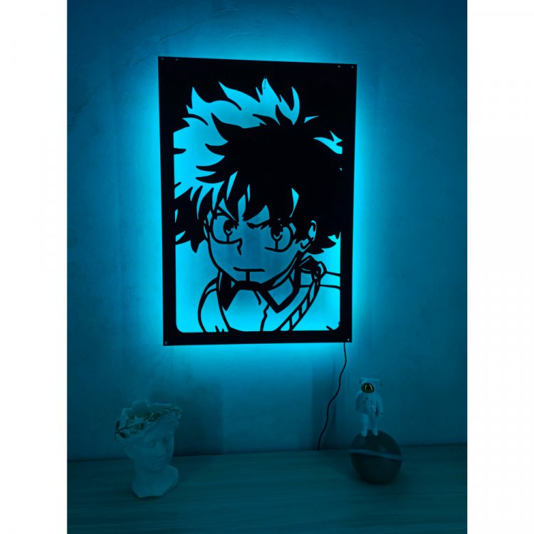My Hero Academia Lighted Up Wooden Wall Art v4