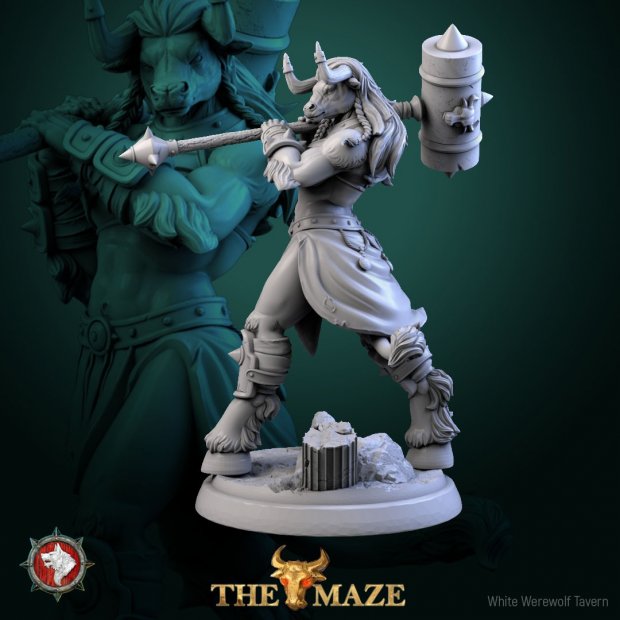 Minotaur swings his hammer Figure (Unpainted)