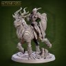 Angarato, a Guardian Elf on a Golden-Horned Deer Figure (Unpainted)