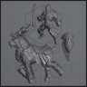 Angarato, a Guardian Elf on a Golden-Horned Deer Figure (Unpainted)