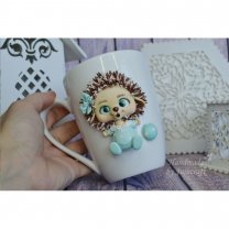 Hedgehog In Overalls Mug With Decor