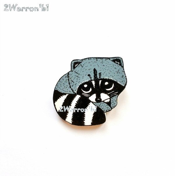Raccoon Brooch
