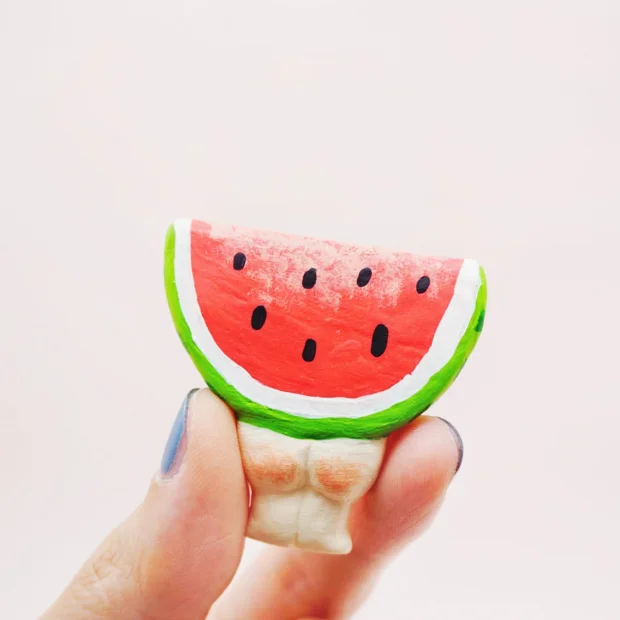 Watermelon with Butt Fridge Magnet