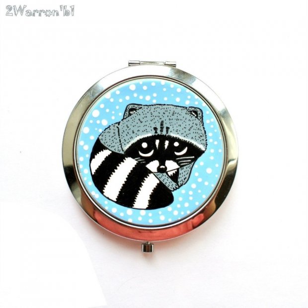 Raccoon Pocket Mirror