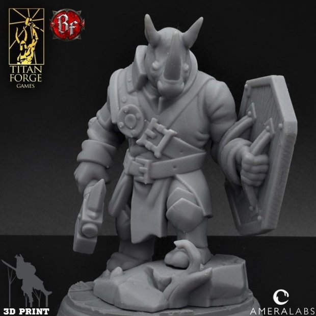 Rhino warrior Figure (Unpainted)