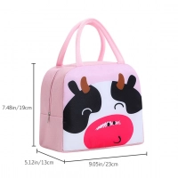 Kawaii Pink Cow Lunch Box Bag