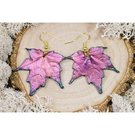 Pink Maple Earrings
