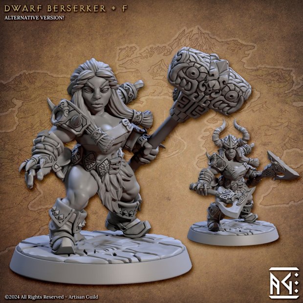 Dwarf Berserker Figure (Unpainted)