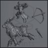 Orofer, An Elf Knight Riding a Golden-Horned Deer Figure (Unpainted)