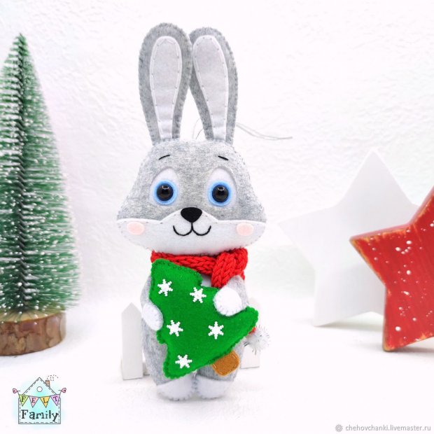 Rabbit with a Christmas tree Plush Toy