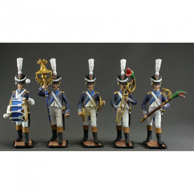 French Musicians 1812 Set Of 5 Figures
