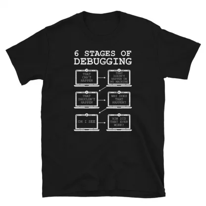 6 Stages of Debugging Funny Programming Developer T-Shirt