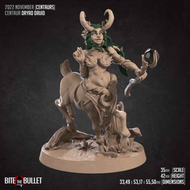 Centaur Dryad Druid Figure (Unpainted)