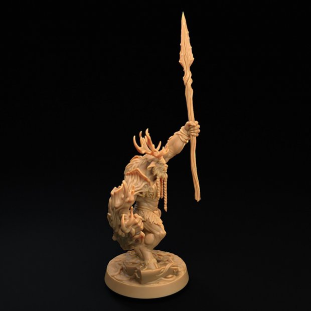 MooseMan commander with a spear Figure (Unpainted)