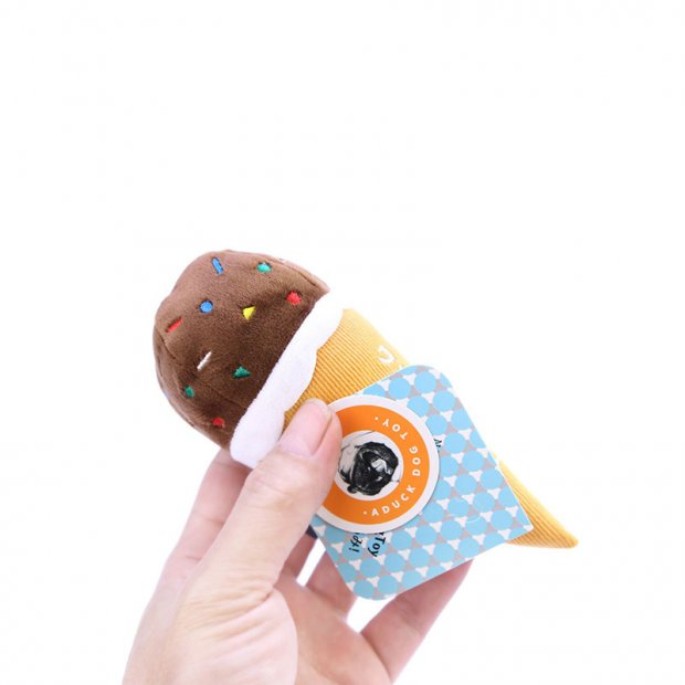 Plush Dog Toy (Ice cream bucket coffee)