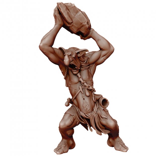 Troll with stone Figure (Unpainted)