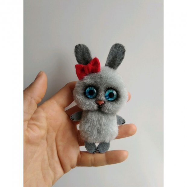 Rabbit With Bow Brooch