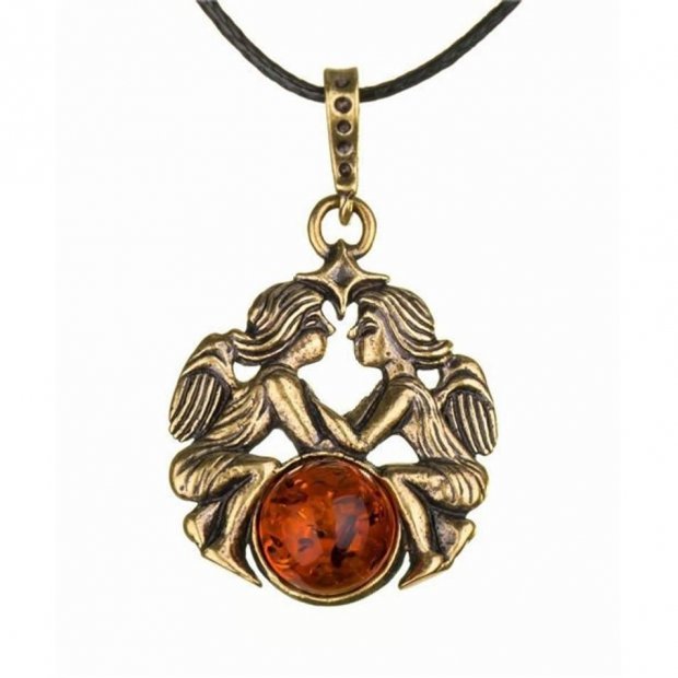 Zodiac Sign Gemini Pendant Necklace