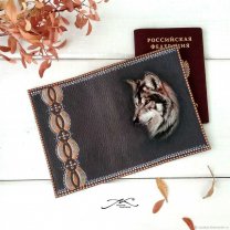 Wolf With Pattern Passport Cover