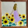 Hand embroidery "Sunflowers and a Girl"