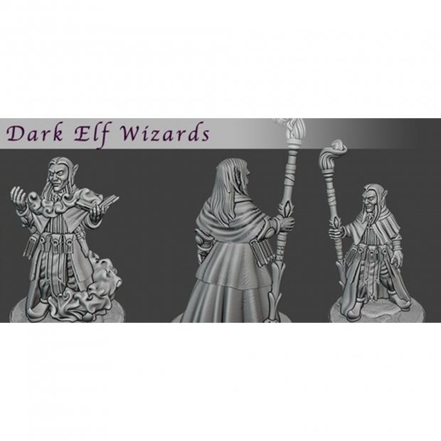 Dark Elf Wizards Figure (Unpainted)