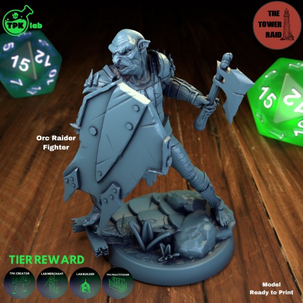 Orc Raider Fighter Figure (Unpainted)