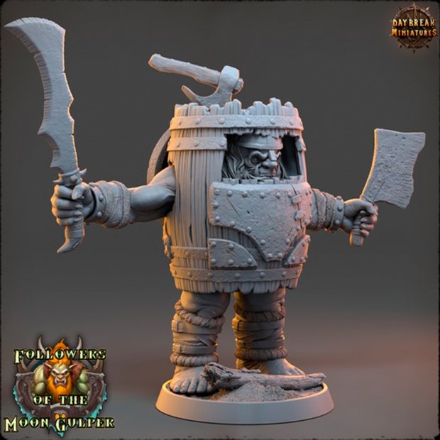 Krong The Leaky Barrel, Ogre Warrior Figure (Unpainted)