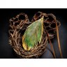 Green Feather Pendant Necklace