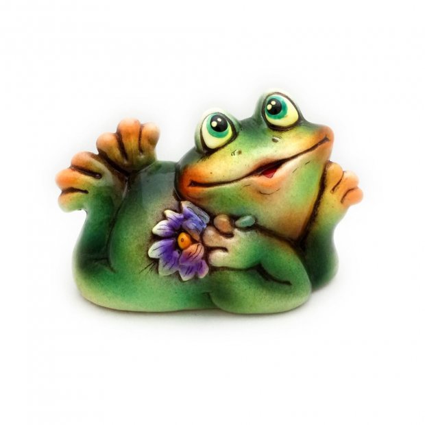 Frog With Flower Figure